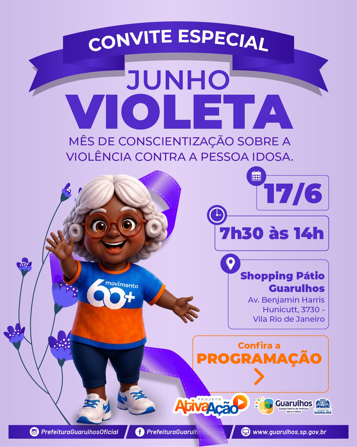 administração municipal realiza evento para reunir idosos em celebração ao Junho Violeta
