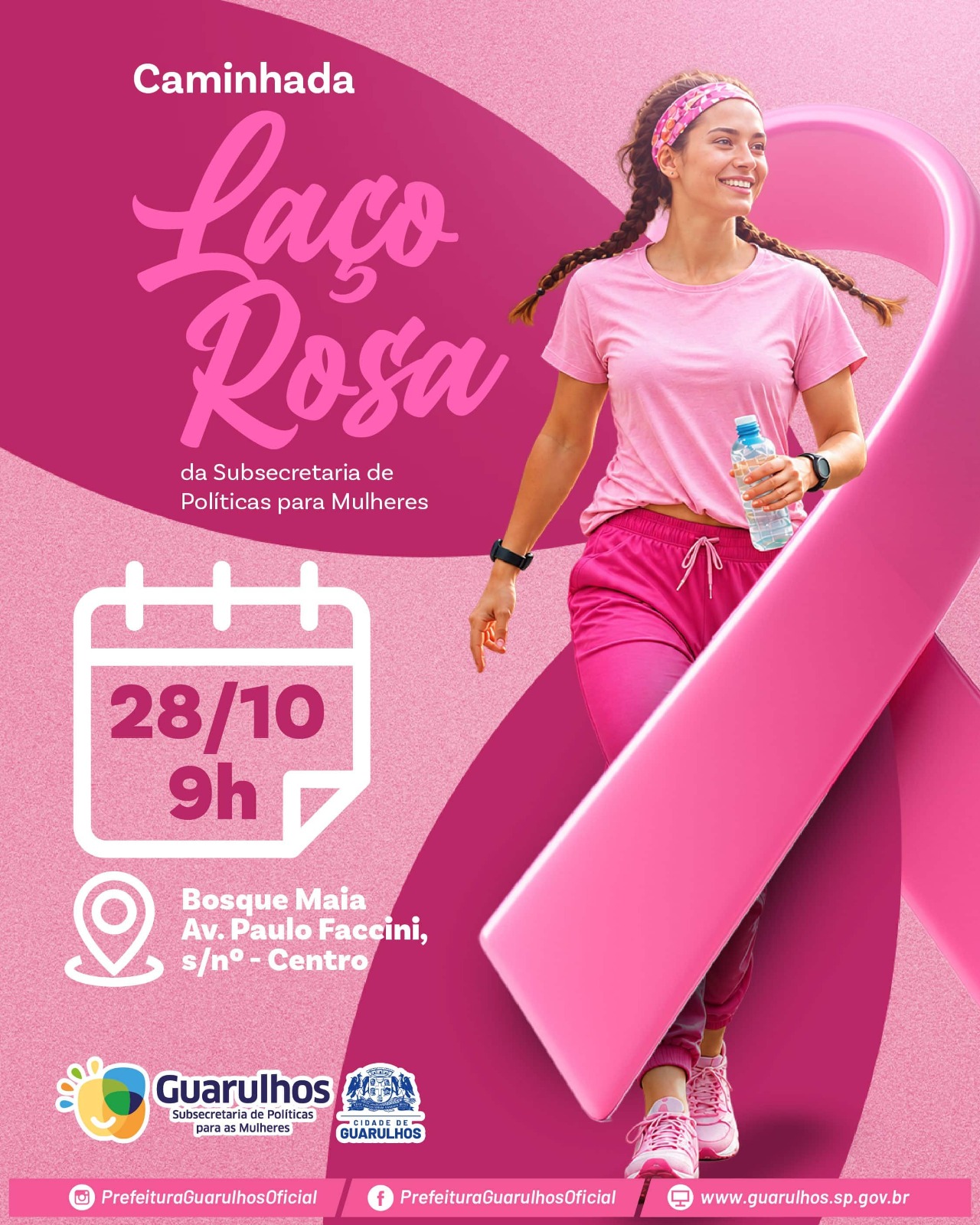 Panorama: Caminhada Laço Rosa para assistidas pelas Casas da Mulher será no próximo dia 28
