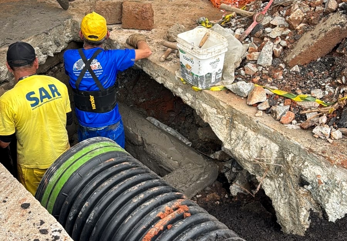 Poder Executivo finaliza obras emergenciais em sistema de drenagem na região do Água Chata