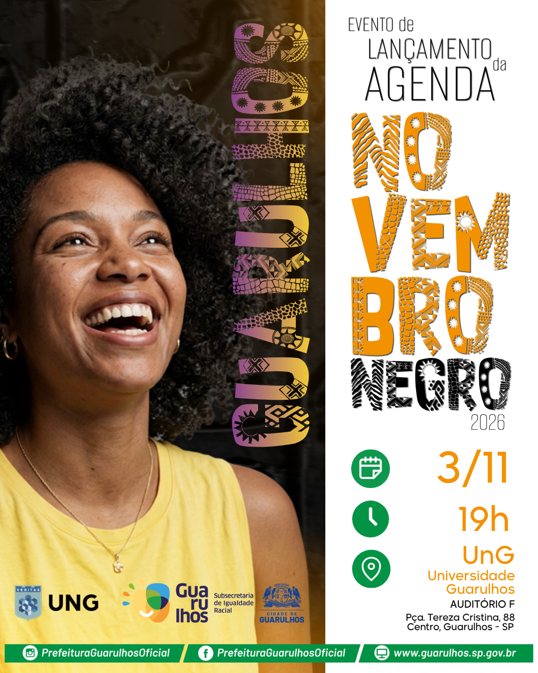 Poder Executivo de Guarulhos lança Agenda do Novembro Negro 2026 no próximo dia 3